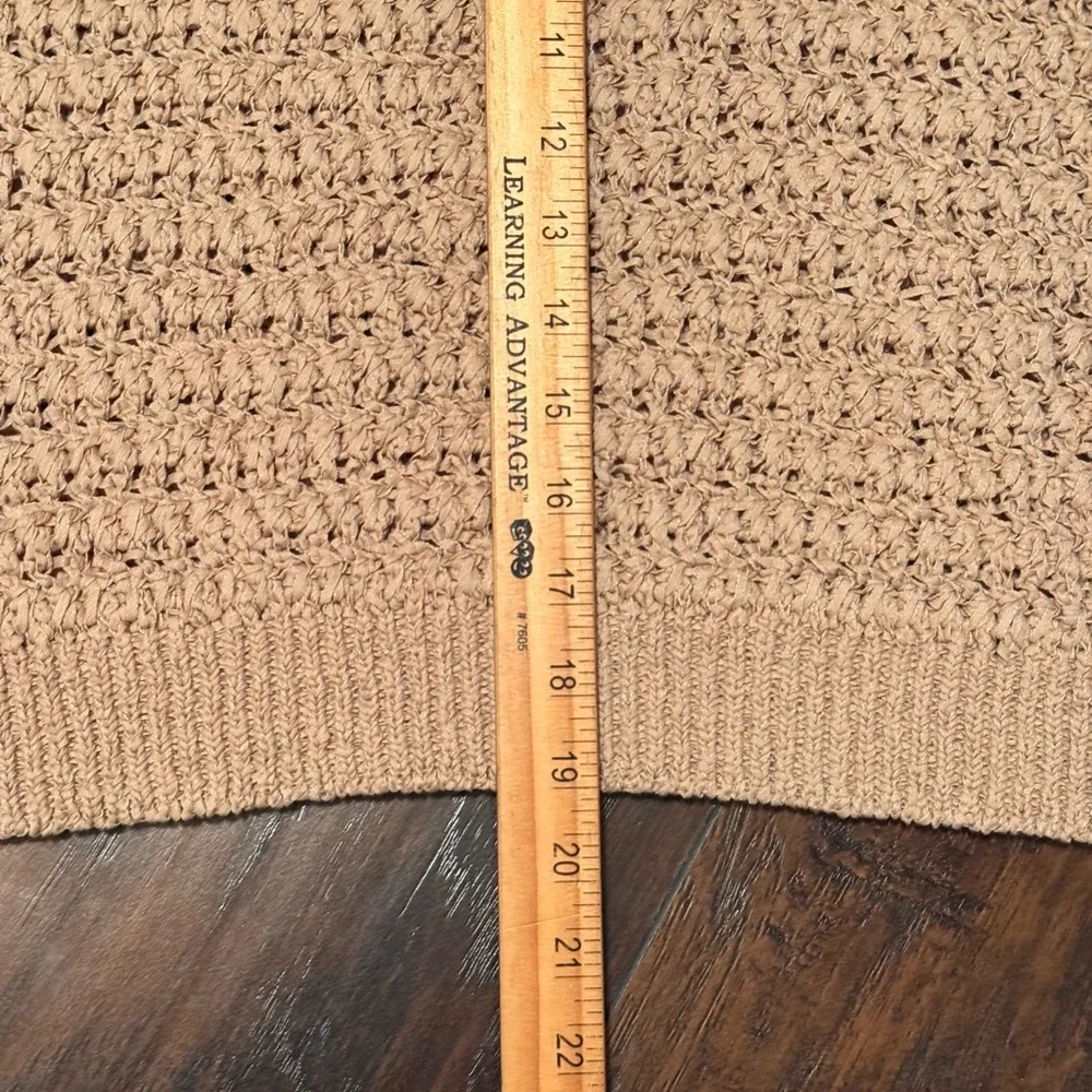 J. Crew Montauk Crochet Tank Top ‎ Women's XL Dark Basket Stitch Beige Beach